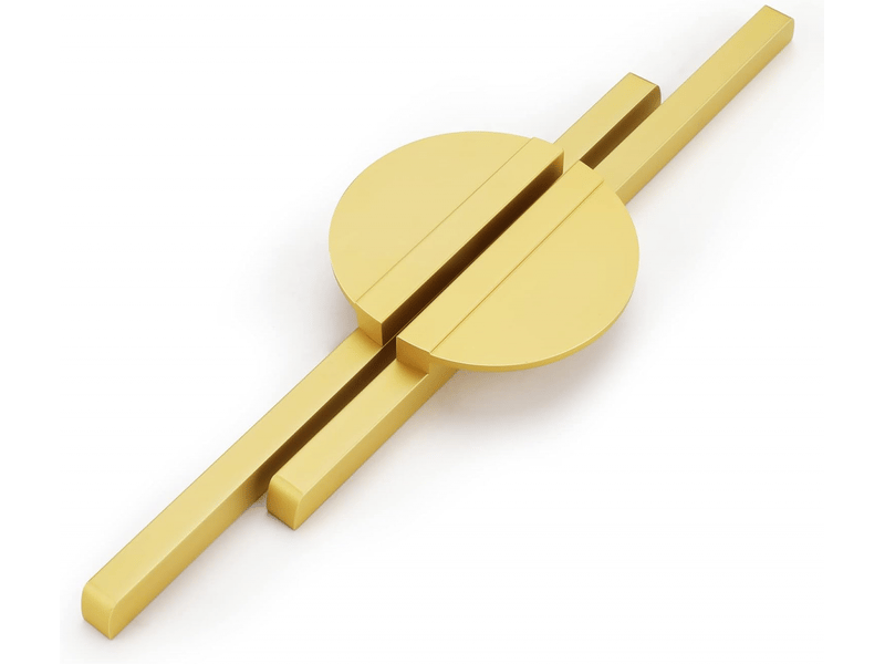  Jeu de 2 poignées pour meubles de cuisine avec une distance entre les centres de 160 mm, dorées, pour meubles de cuisine, pour portes.  - Conforama A