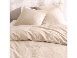 Parure de lit 240x220 flanelle écru terre de nuit