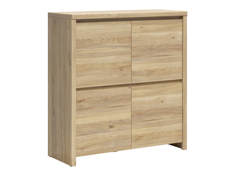  Buffet haut meuble de rangement 4 portes coloris chêne mauvella - longueur 105 x profondeur 40,5 x hauteur 112,5 cm  - Conforama A