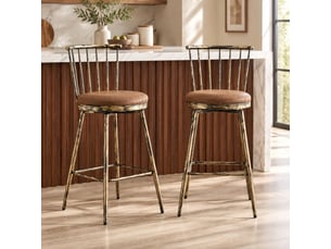 tabouret de bar <strong>HAVRYA</strong> - marron hauteur d'assise 59 cm vendu Par paire
