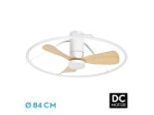 Ventilateur de plafond fabrilamp oporto dc blanchêtre 3 pales 84 cm 6 vitesses led 56 w télécommande