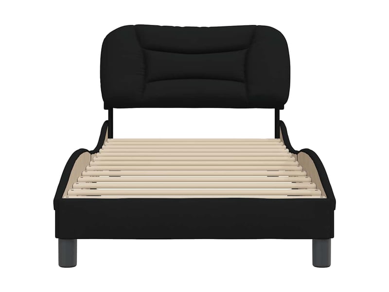  Lit simple- lit adulte -  cadre de lit sans matelas hvar noir 80x200 cm tissu  - Conforama C
