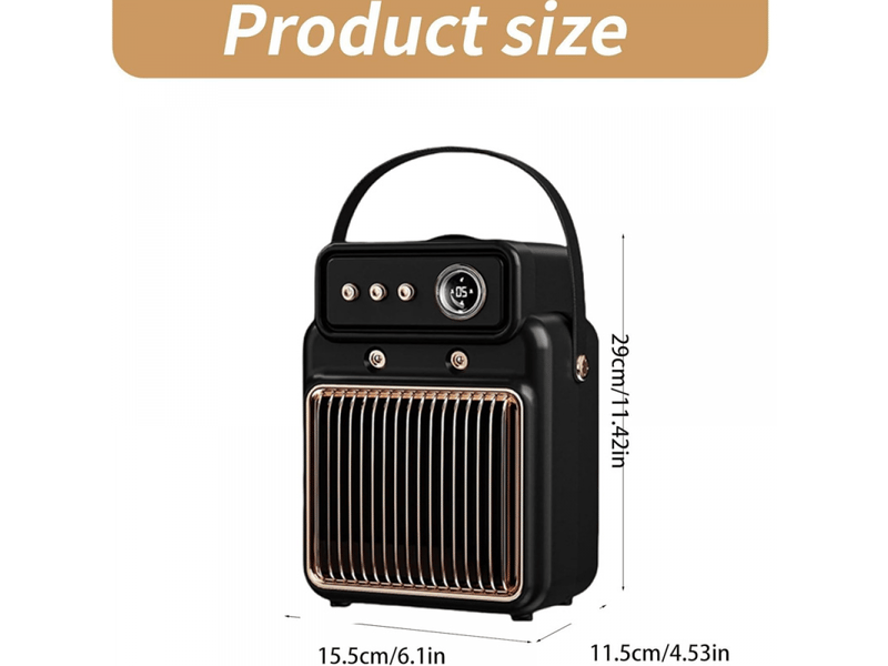  Chauffage de bureau silencieux, protection contre la surchauffe, humidification de la pièce, ventilateur d'intérieur, noir, 2000 w FC-LJY-01254JY - Conforama C