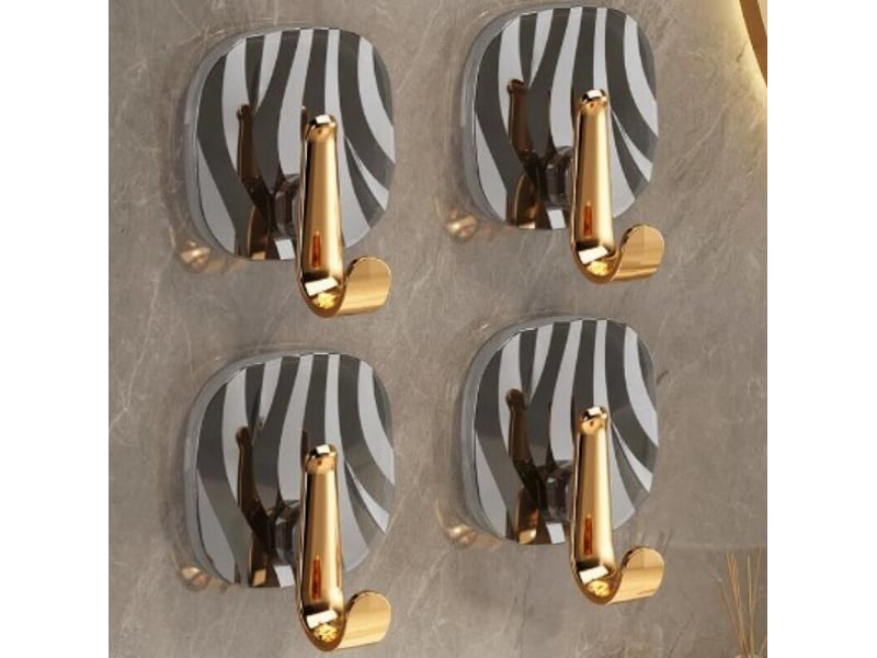  Quatre crochets en acrylique auto-adhésifs, adaptés aux salles de bains, cuisines, chambres, rangement étanche, noir transparent ZYS02158LHY - Conforama A
