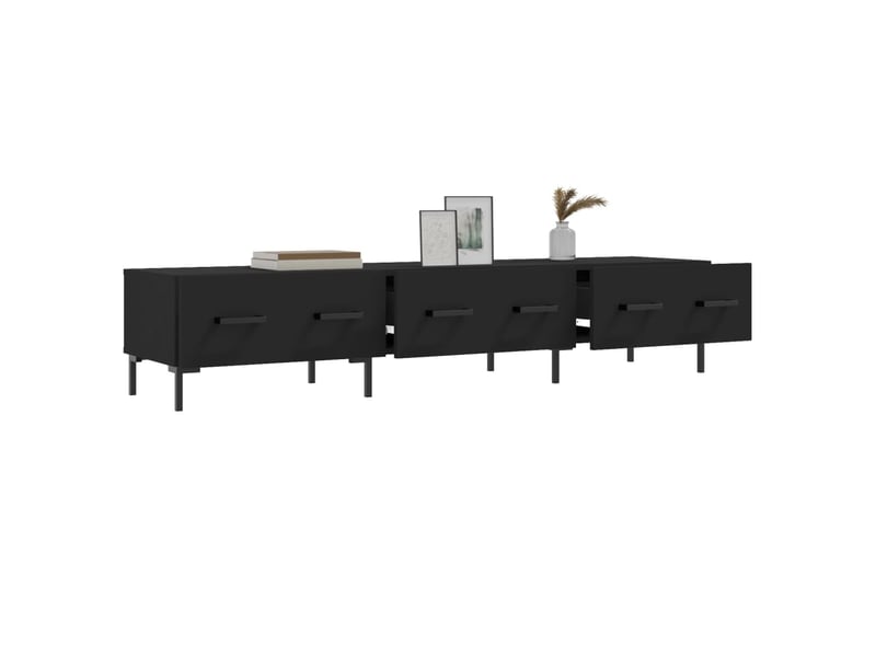  Meuble tv - banc tv - meuble de rangement noir 150x36x30 cm bois d'ingénierie  - Conforama D