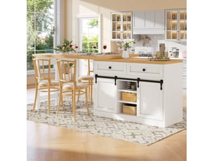 Meuble de rangement de cuisine pivotant à 360° avec 2 portes coulissantes, 2 tiroirs et étagères réglables pour cuisine et salle à manger, 120 × 40 × 72 cm