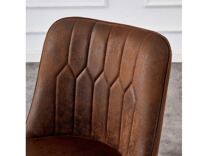  Lot de 2 tabourets de bar 100 cm haut tissu tech marron métal noir  - Conforama E