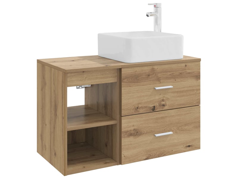  Ensemble de mobilier de salle de bain 2 pcs chêne artisanal shl2374  - Conforama A
