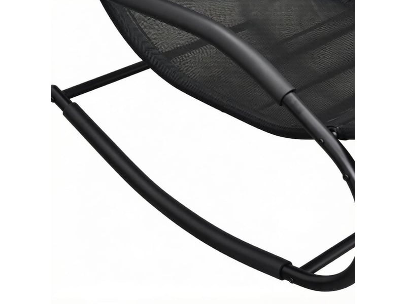  Chaise à bascule moderne, fauteuil relax ergonomique en métal galvanisé et textilène, noir, charge maximale 160 kg  - Conforama E