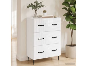 Armoire de rangement bureau, armoire à tiroirs blanc brillant 66 x 34,5 x 89,5 cm