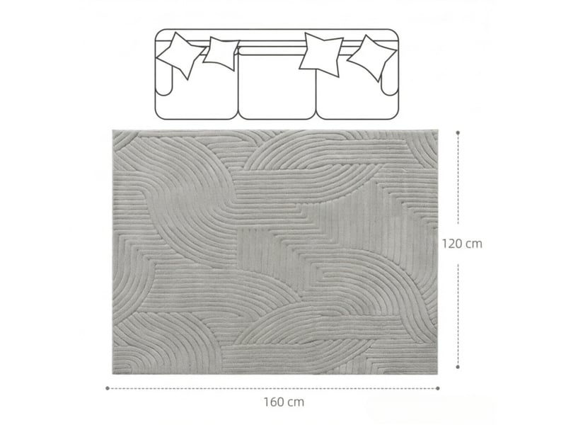  Tapis de salon géométrique antidérapant 160 x 120 cm homvra  - Conforama E