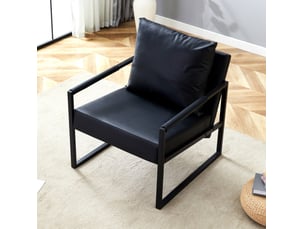 Fauteuil fixe <strong>HAUSS SPOLE</strong> <strong></strong> Simili noir vendu A l'unité