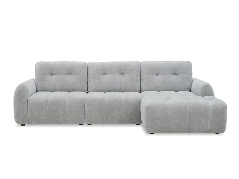  Canapé d'angle en velours tissé gris clair avec dossier réglable adonis - angle droit KF8618-2M-GRICL - Conforama E