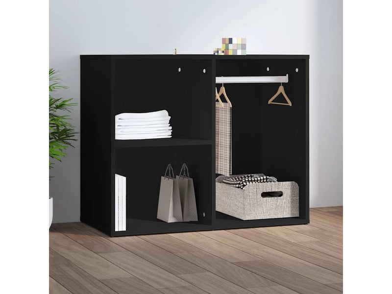  Meuble de rangement, armoire de dressing noir 80x40x65 cm bois d'ingénierie  - Conforama B