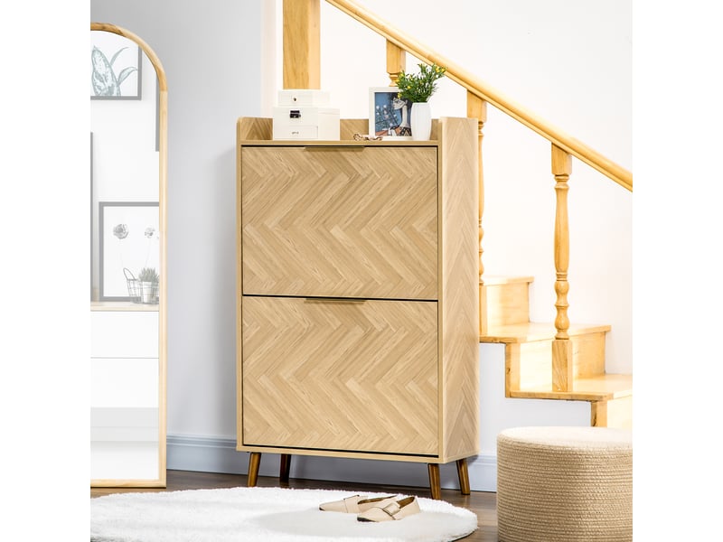  Meuble à chaussures à 2 abattants pour petit entrée salon chambre 70 x 30 x 120 cm  - Conforama C