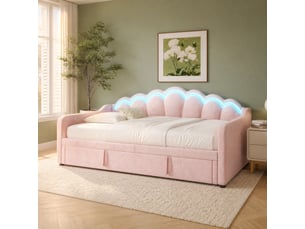 Lit gigogne 2x90x200 cm MAISENTIEL coloris rose