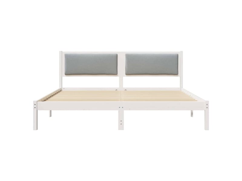  Lit double- lit adulte -  cadre de lit gris clair 200 x 200 cm pin massif  - Conforama D