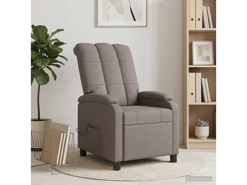  Vidaxl fauteuil de massage inclinable taupe tissu  - Conforama B