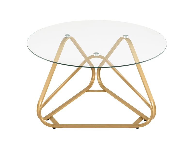 Table basse ronde 80 cm en verre trempé 6 mm, table de salon moderne avec pieds réglables, pour salon ou bureau - Conforama A