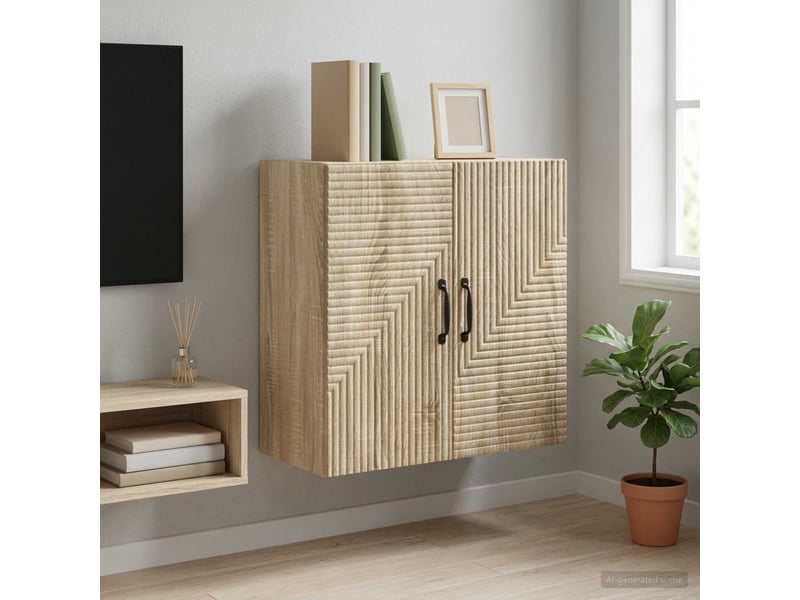  Armoire murale salon chêne sonoma 59x31x60cm bois d'ingénierie shl7373  - Conforama B