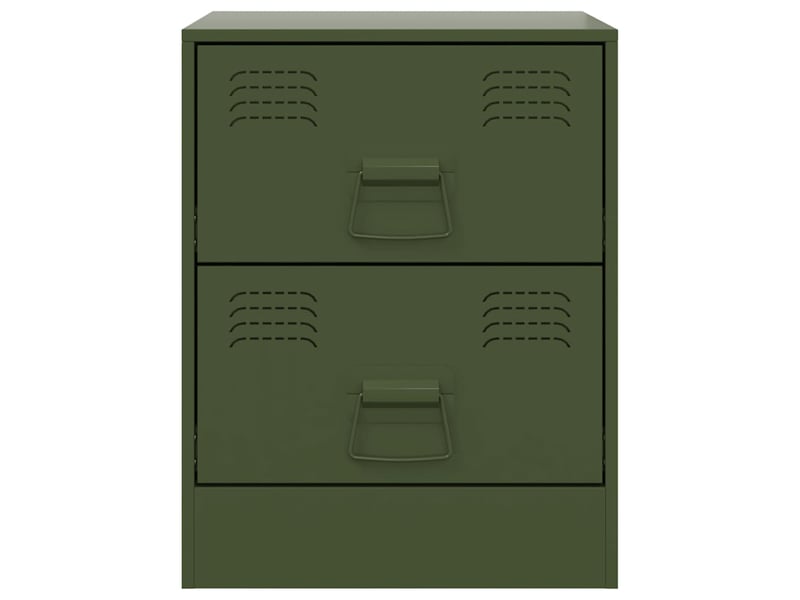  Lot de 2 tables de chevet - cabinet de chevet - table de nuit vert 34,5x39x44 cm acier  - Conforama D