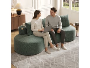 Canapé droit fixe <strong>MERAX</strong> <strong>canapé compressible</strong> 4 places Polyester vert
