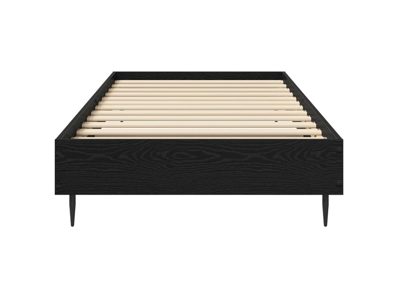 Lit simple- lit adulte - cadre de lit chêne noir 80 x 200 cm bois d'ingénierie - Conforama C
