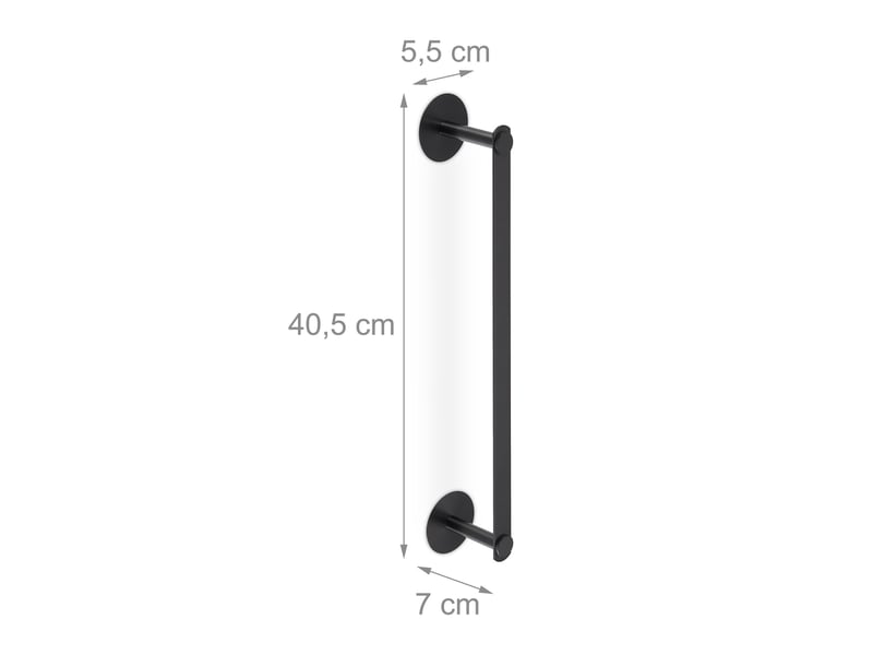  Porte-serviettes autoadhésif moderne salle de bain 60 x 10 x 5 cm design épuré en acier inoxydable noir 13_0011493  - Conforama B