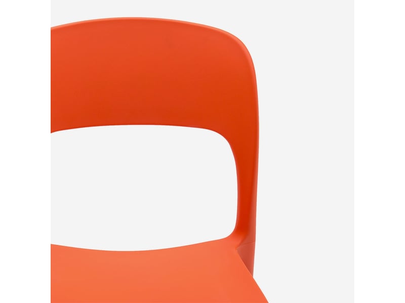  Lot de 2 chaises empilables intérieur et extérieur sirolo - orange  - Conforama C
