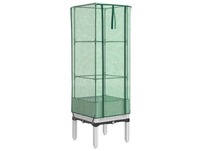  Jardinière - bac à fleurs surélevée avec housse aspect rotin 40x40x140 cm  - Conforama A