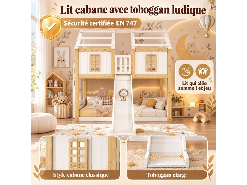  Lit banquette 90x190 cm beige en velours, rangement hydraulique, design l et barrière couronne  - Conforama E