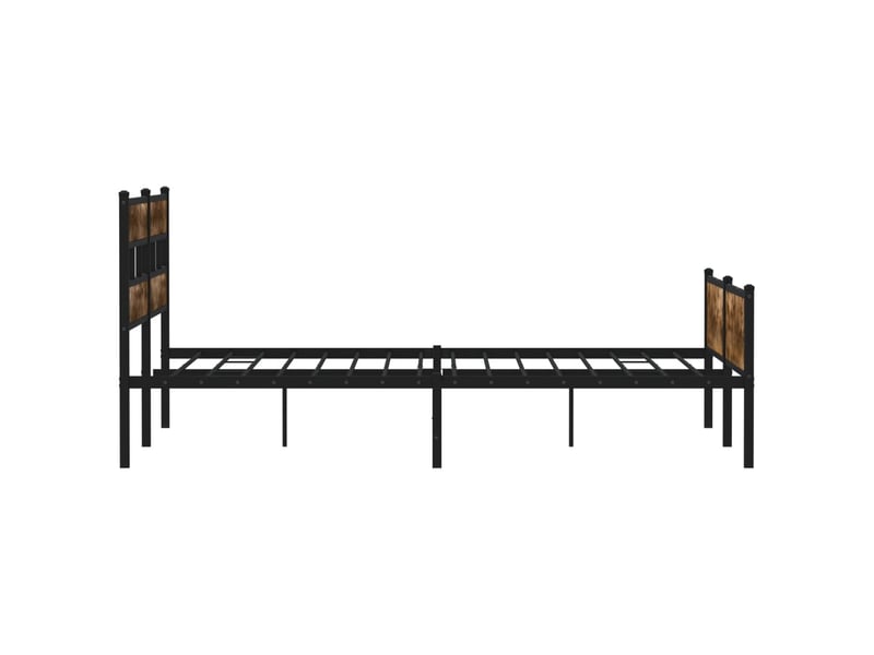  Lit double- lit adulte -  cadre de lit en métal sans matelas chêne fumé 200x200 cm  - Conforama D