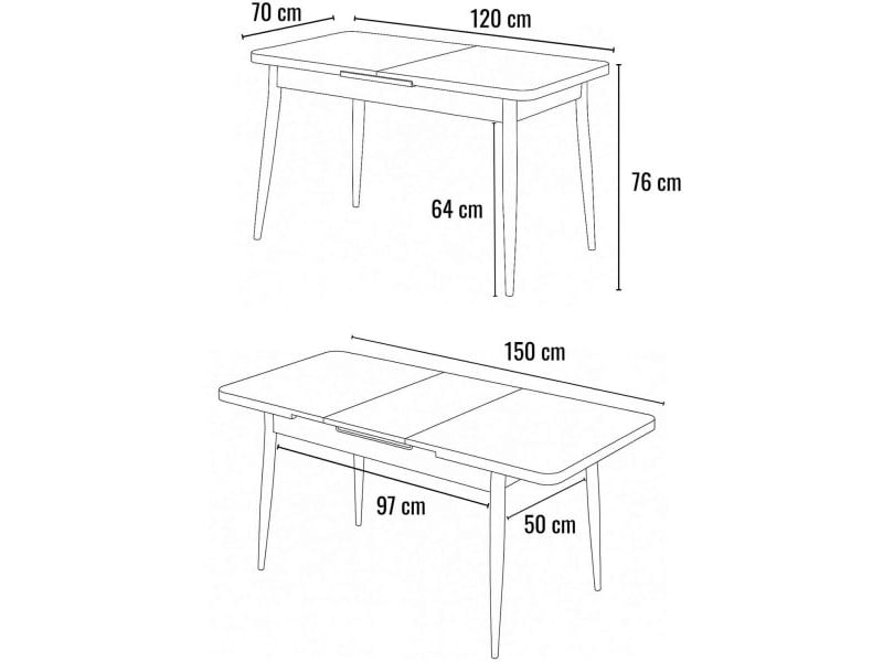  Table de repas extensible aya  - Conforama C