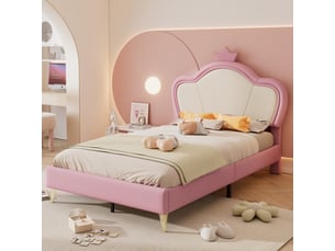 Lit simple 90x200 cm <strong>KORFEE</strong>  <strong></strong> coloris rose