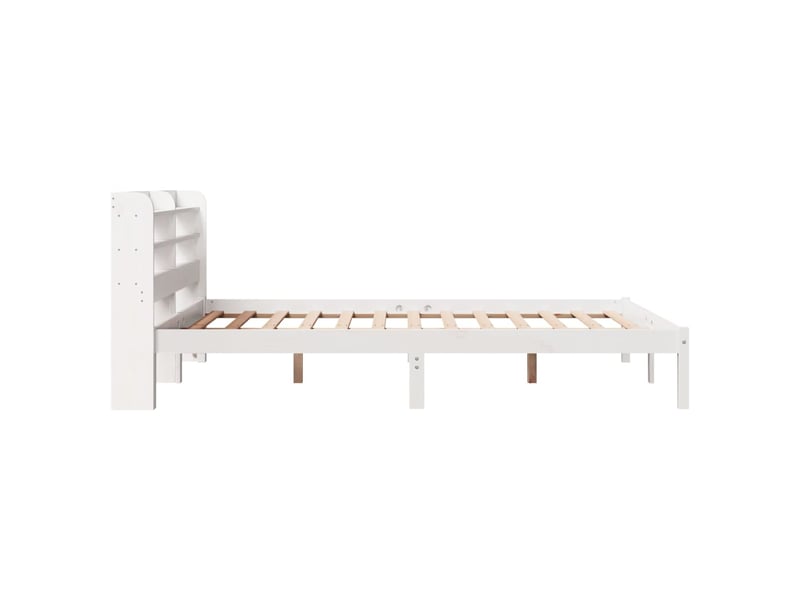  Lit double- lit adulte -  cadre de lit sans matelas blanc 150x200 cm bois de pin massif  - Conforama D