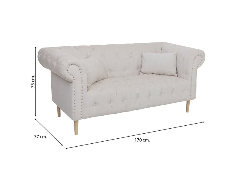  Canapé deux places en tissu gris 170x77x75 cm h  - Conforama C