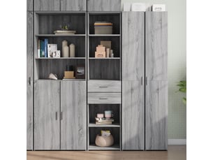 Buffet haut - bahut - meuble de rangement sonoma gris 45x42,5x185 cm bois d'ingénierie