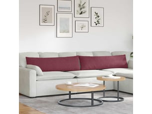 Lot de 2 coussins de canapé, coussins décoratifs tissu bordeaux 145 x 40 cm cf58795