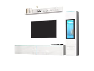 Meuble tv coloris blanc 180 cm <strong>KORFEE</strong>  <strong></strong>