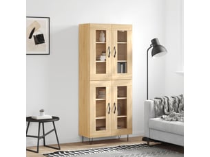 Buffet haut - bahut - meuble de rangement chêne sonoma 69,5x34x180 cm bois d'ingénierie