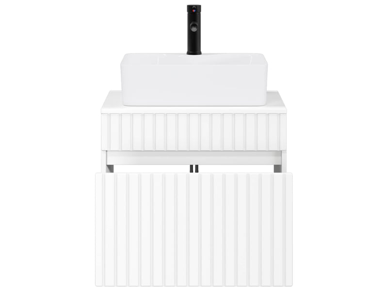 Ensemble de mobilier de salle de bain blanc bois d'ingénierie cf64576 - Conforama C