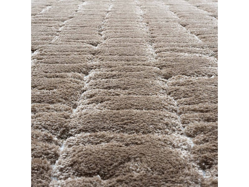  Tapis shaggy doux graphique taupe 200x290  - Conforama D