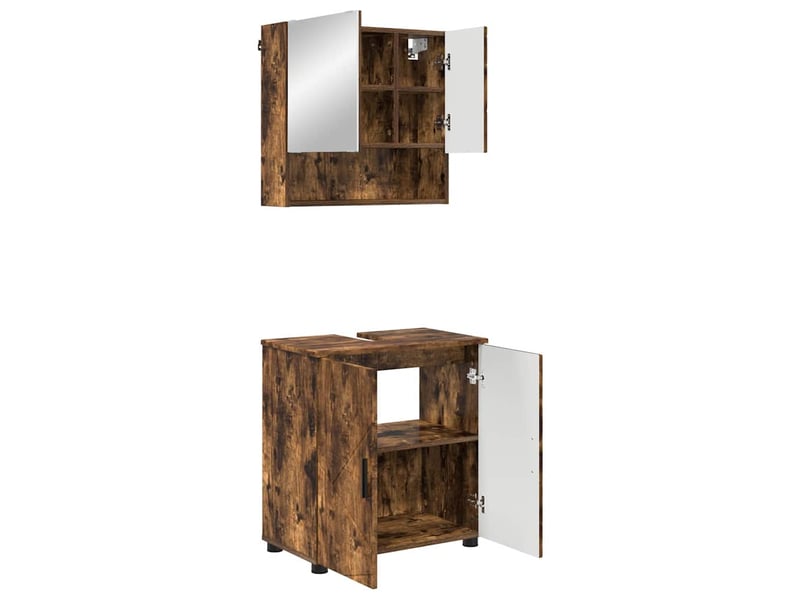  Ensemble de mobilier de salle de bain 2 pc chêne fumé cf64073  - Conforama A