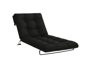 Coussin de transat, coussin pour bain de soleil vianen 100 % polyester noir 200 x 90 x 8 cm cf56325