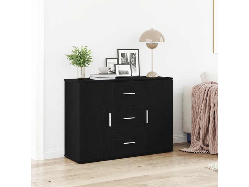  Buffet - bahut - meuble de rangement chêne noir 91x29,5x65 cm bois d'ingénierie  - Conforama B