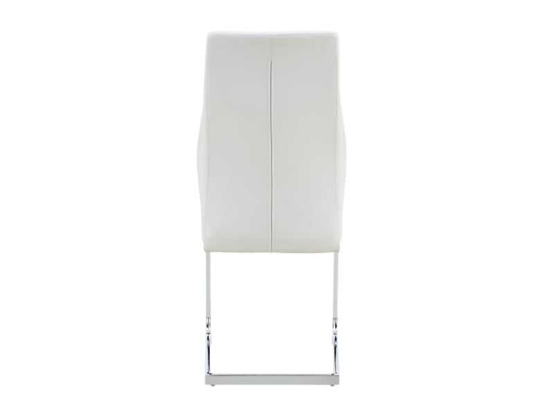  Chaise de salle à manger - motif losange - dossier haut - coussin confortable 5 cm - cadre métal argenté - antidérapant  - Conforama A