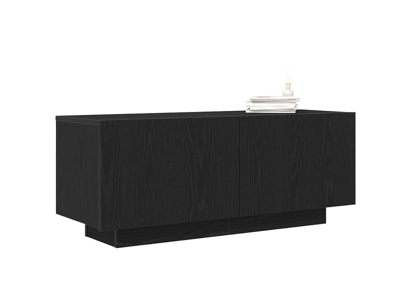  Meuble tv - banc tv - meuble de rangement 100 x 35 x 40 cm chêne noir bois d'ingénierie  - Conforama C