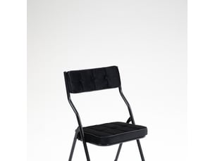 Chaises pliantes rembourrées 2 pièces, acier et velours noir