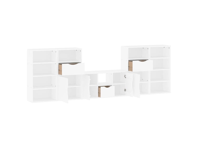  Meubles tv - banc tv - meuble de rangement 5 pcs avec rangement odda blanc bois de pin massif  - Conforama E