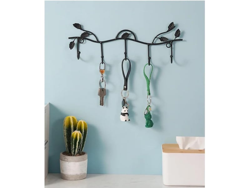  Porte-clés créatif, patères, décoration murale, suspension lumineux, patères de luxe en fer forgé, entrée, cintre, noir LJY0912CZH - Conforama B